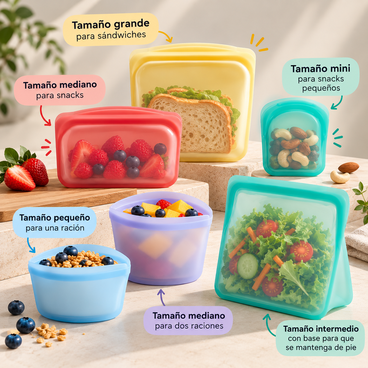 Reutilia™ – Bolsas de Silicona Reutilizables